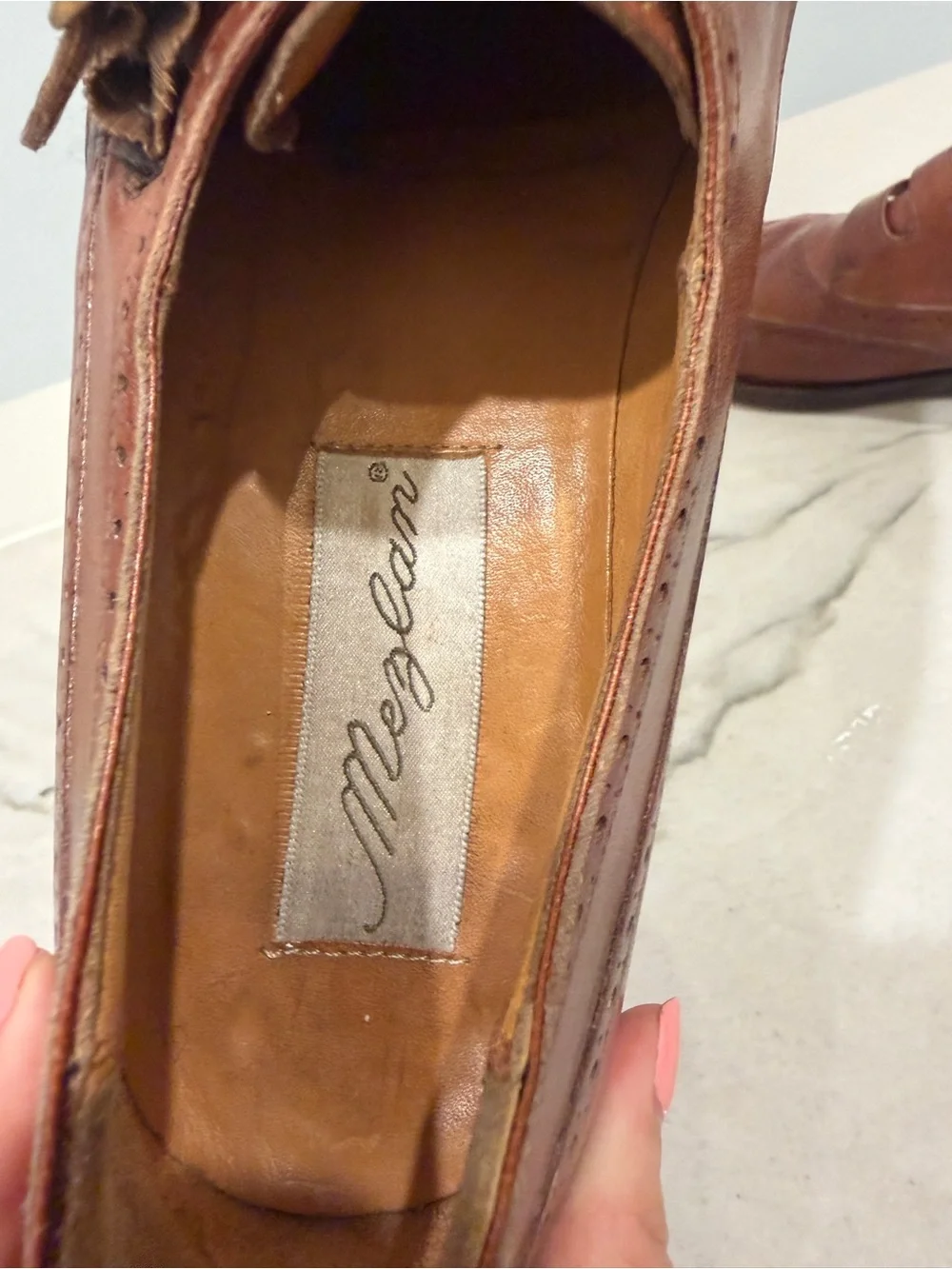 Mezlan Men's Brown Double Monk Wingtip Leather Shoes Geneva Made in Spain size 9